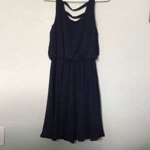 Cinched waist chiffon dress